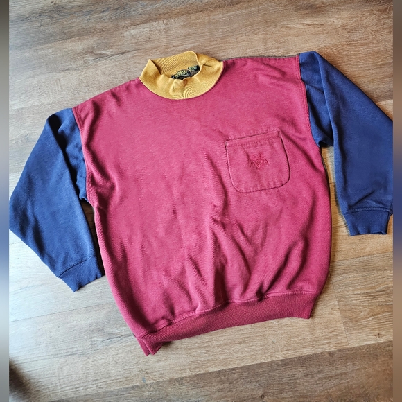 Vintage 80s 90s OshKosh B'Gosh Colorblock Adult Sweatshirt Womens size Large - Picture 2 of 13